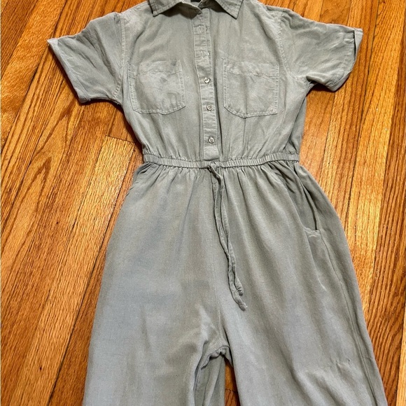 Sincerely Jules Jumpsuit Size XS Tie Waist Cuffed Sleeves Cuffed Straight Leg - Picture 3 of 14